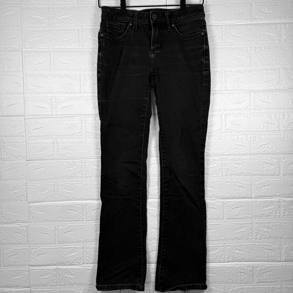 LC Lauren Conrad Barely Bootcut Jeans Women Size 0 Black Frayed Hem Denim